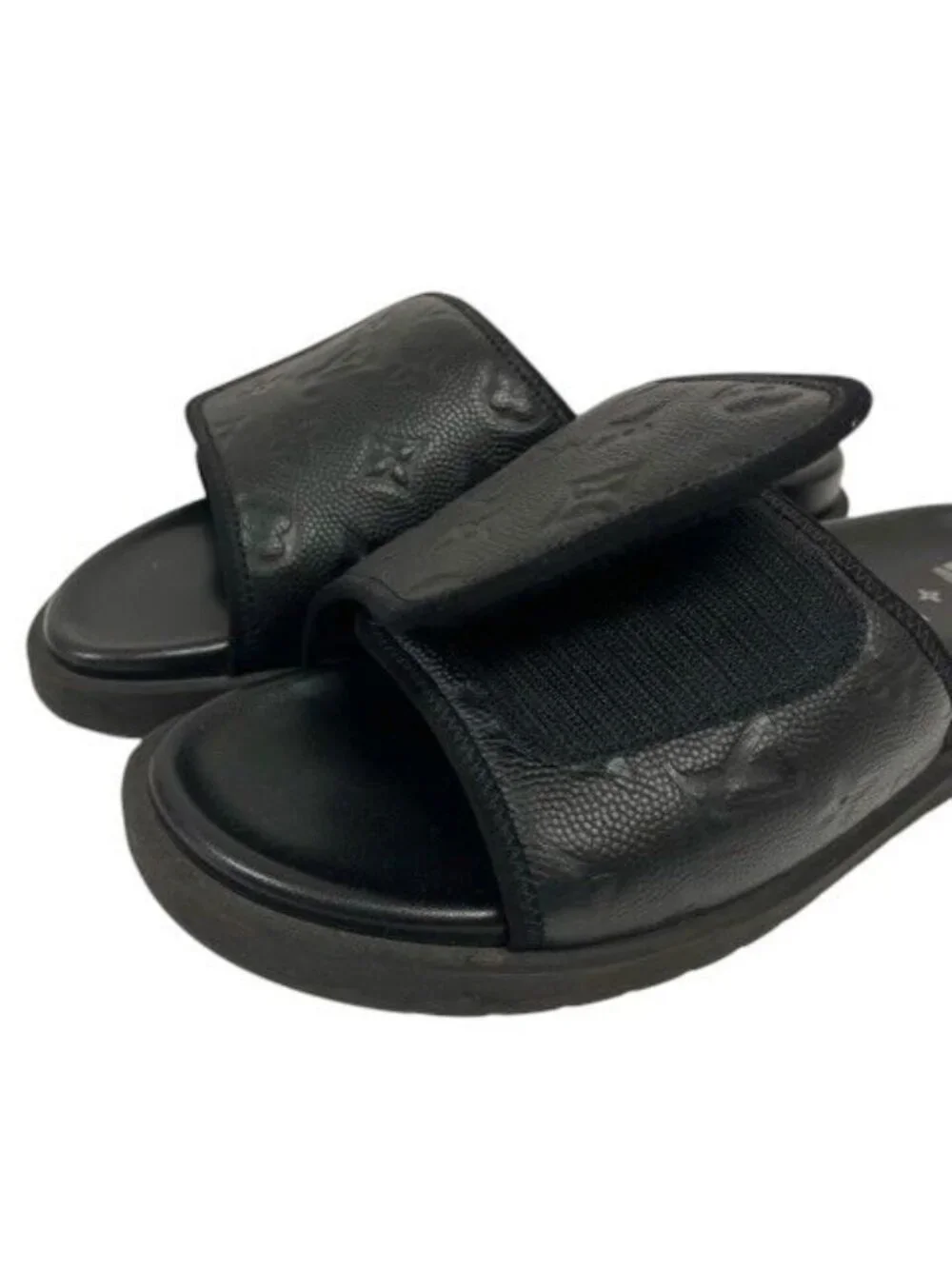 Louis Vuitton Line Mules Monogram Clog Sandals Logo 8 Black
